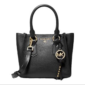 Michael Michael Kors Kris Small Pebbled Leather Satchel Black